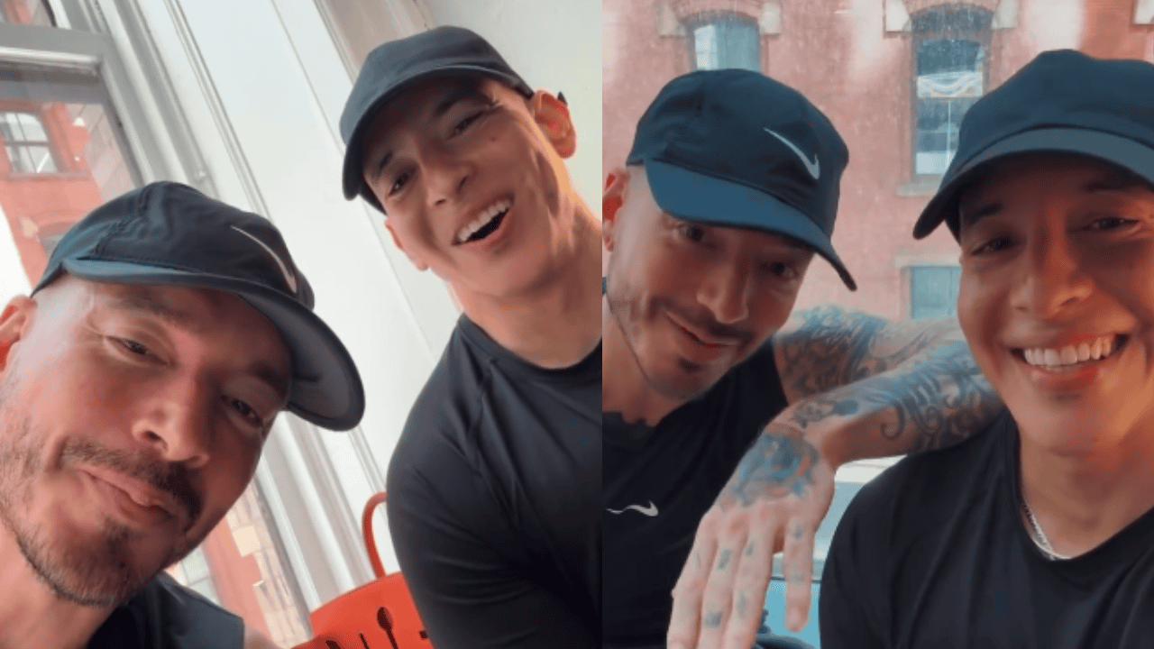 J Balvin y Daddy Yankee, tras una sesión de entrenamiento físico.