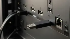 En la foto: Puertos de conexion de un tv